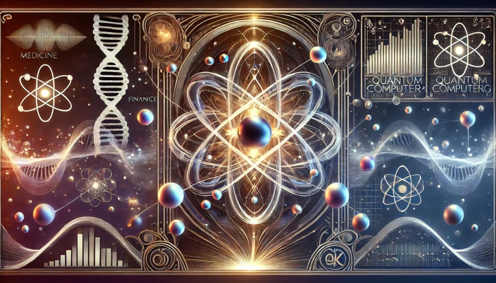 Une illustration futuriste représentant l’informatique quantique
