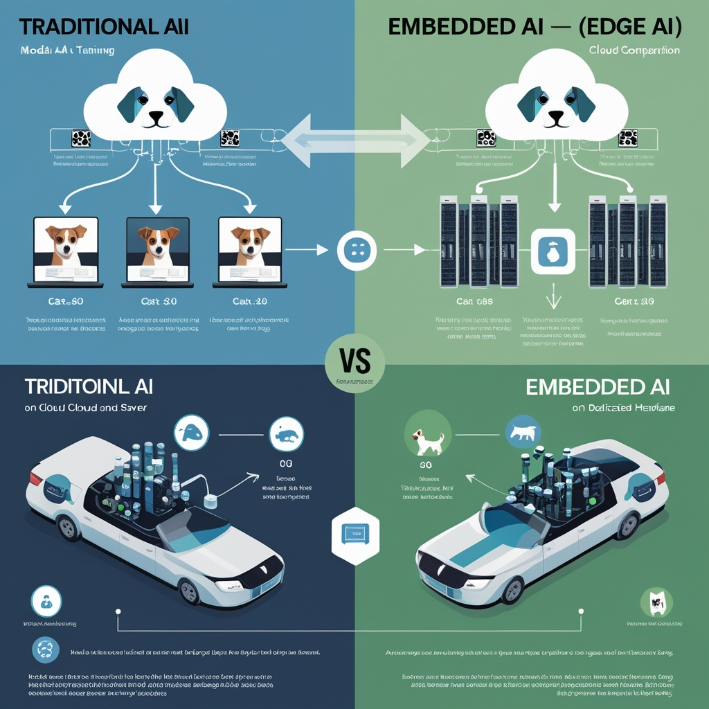 comparaison entre l’IA traditionnelle et l’IA embarquée