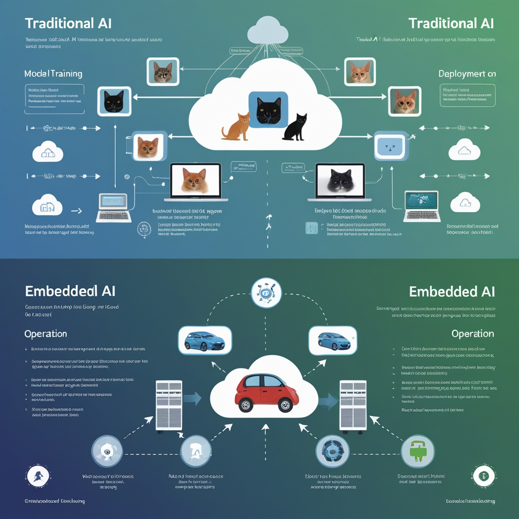 comparaison entre l’IA traditionnelle et l’IA embarquée